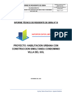 Informe de Residente de Obra N°18