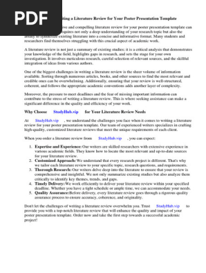Poster Presentation Template Literature Review