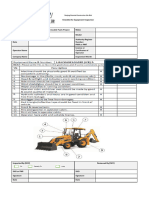 Checklist For Equipment Inspection-Backhoe Loader (JCB)