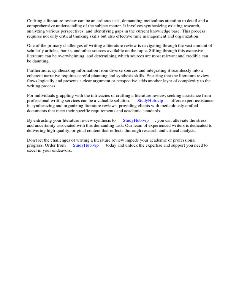 Sample Literature Review Synthesis | PDF | Essays | Apa Style