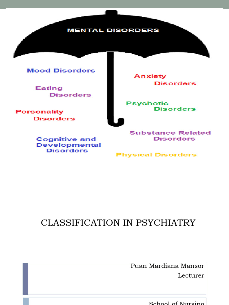 Psychiatry Classification Overview | PDF | Mental Disorder | Psychosis