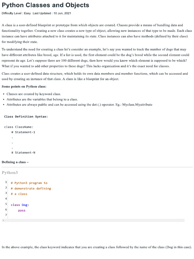 Class - Python - For Advnce Mathamatics | PDF