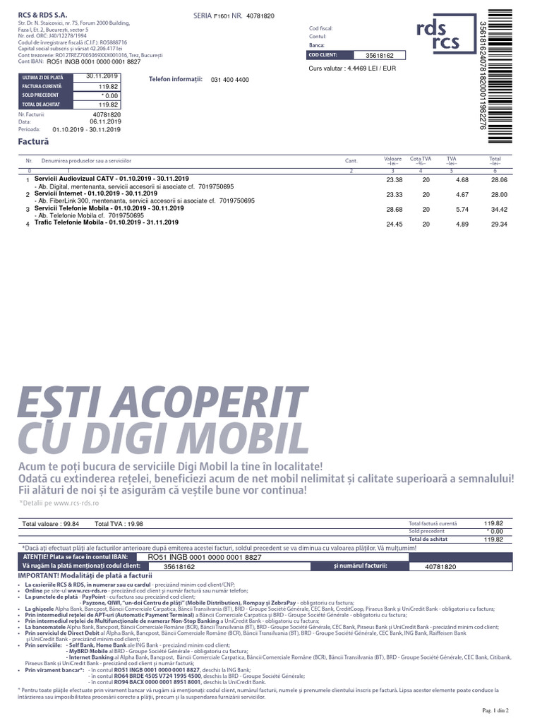 Modalități de plată RCS & RDS | PDF | Finanzas y dinero