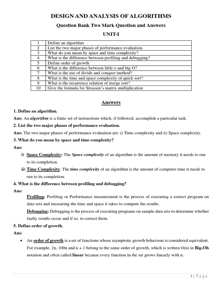 Daa QB Short | PDF | Dynamic Programming | Time Complexity