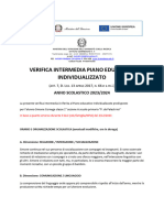 Verifica Intermedia Piano Educativo Individualizzato: ANNO SCOLASTICO 2023/2024