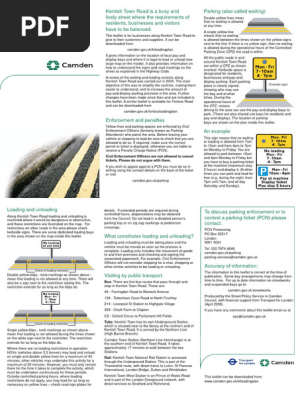 Kentish Town Parking leaflet