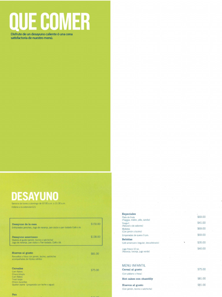 Menu Room Service PDF