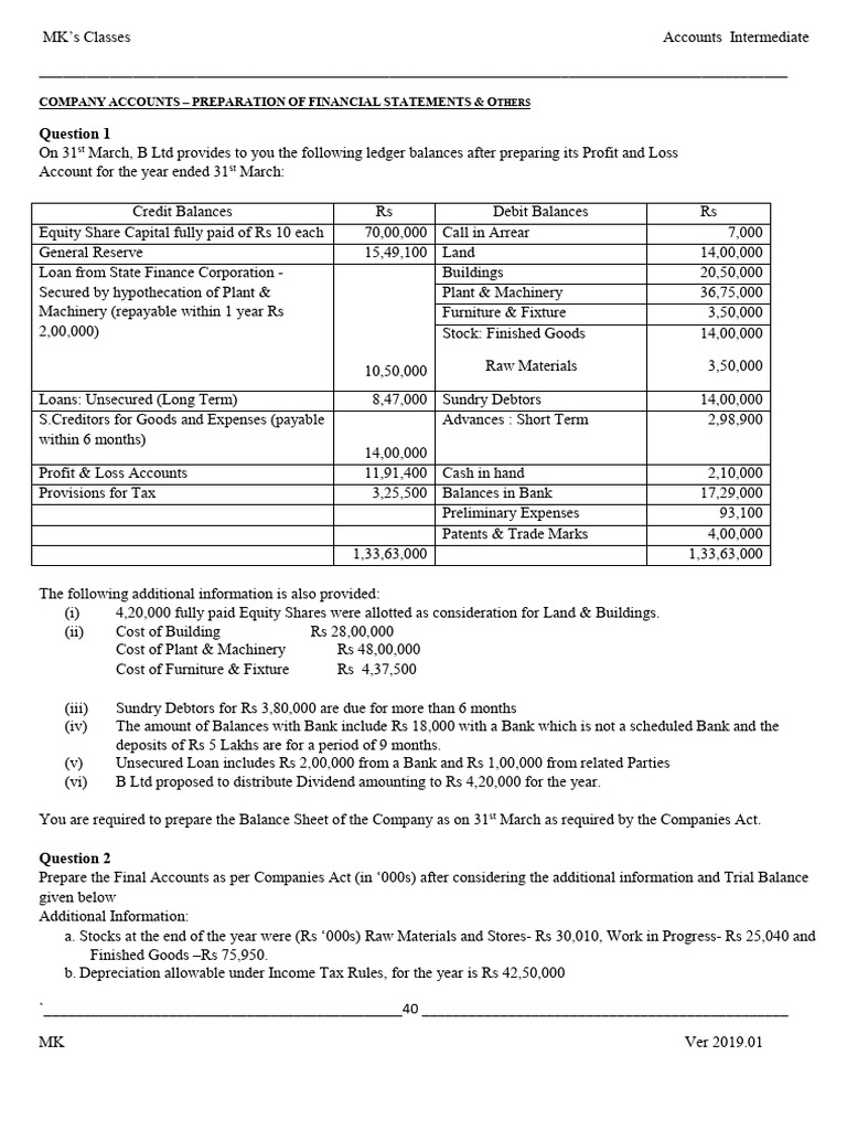 7 Accounts Company Accounts Etc PDF | PDF