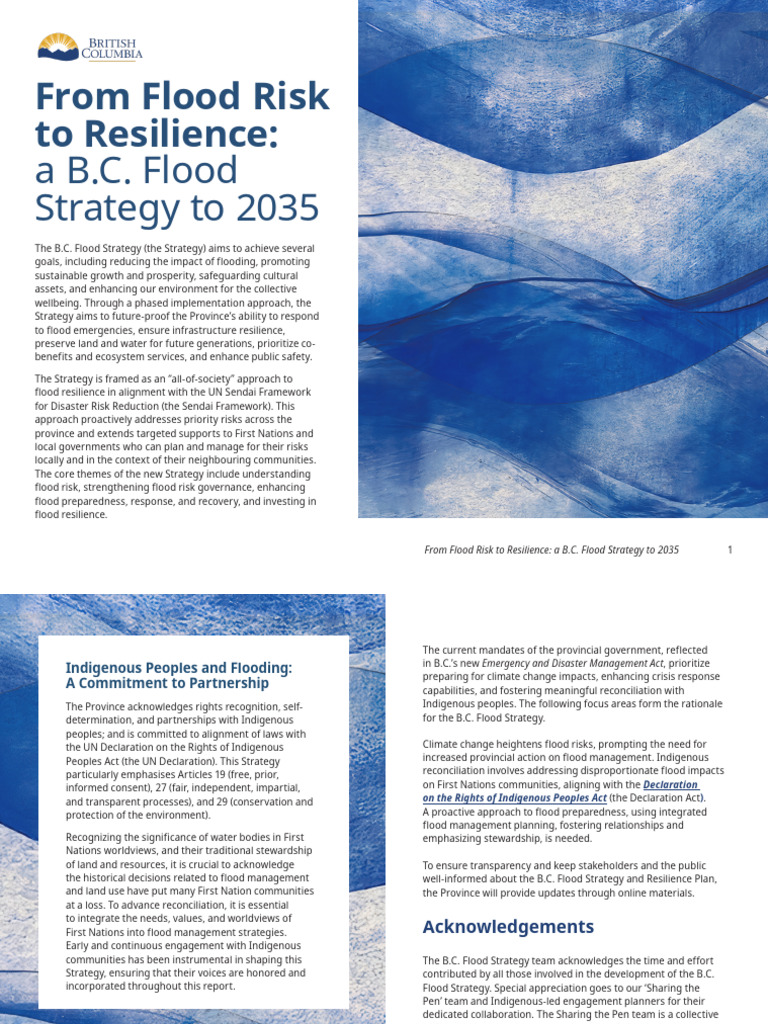 B.C. Flood Strategy: Resilience by 2035 | PDF | Climate Resilience ...