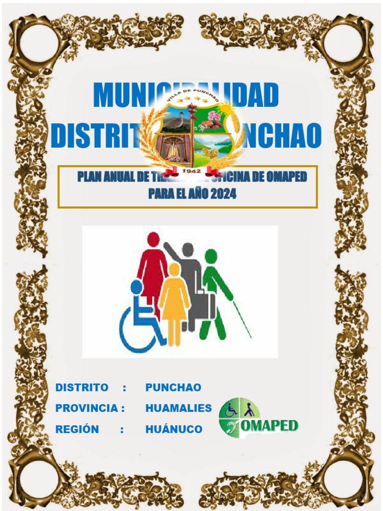 Plan Anual OMAPED 2024 - Punchao | PDF | Invalidez | Accesibilidad