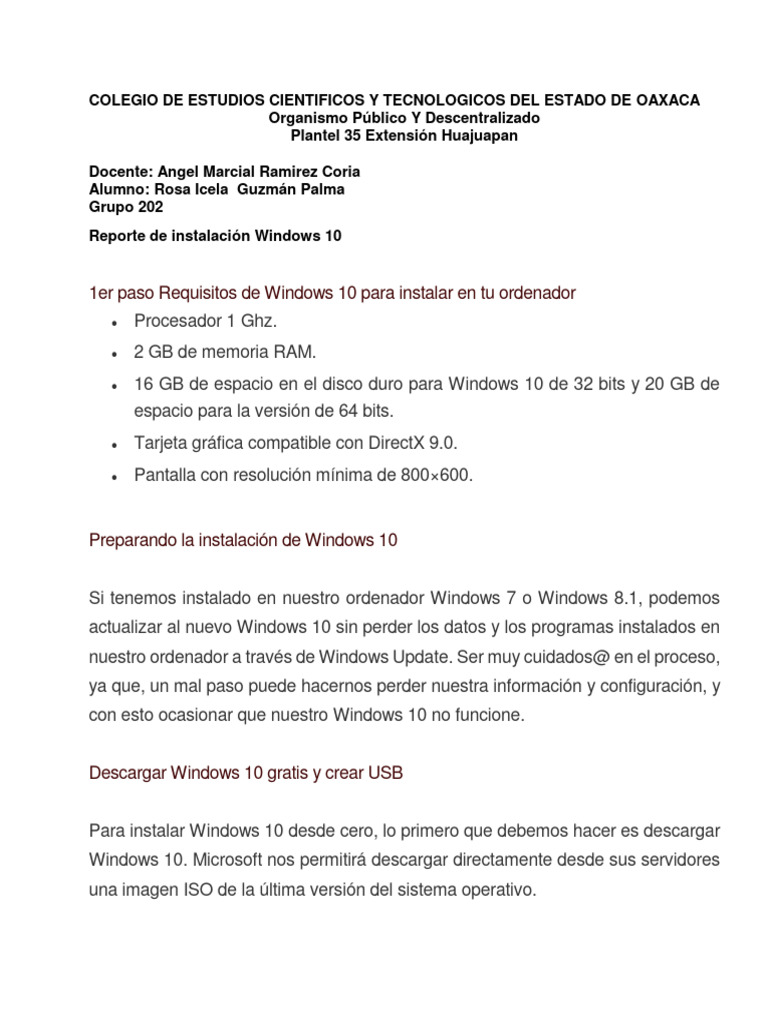 Guía para Instalar Windows 10 en PC | PDF | Windows 10 | Microsoft Windows