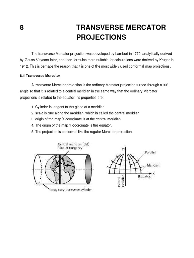 Lec - 8 TM Projections | PDF | Latitude | Navigation