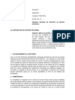 Demanda de Reduccion de Pension Alimenticia