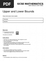 Upper and Lower Bounds Questions MME