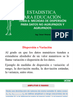 Tema 6 - Medidas de Dispersión para Datos No Agrupados y Agrupados