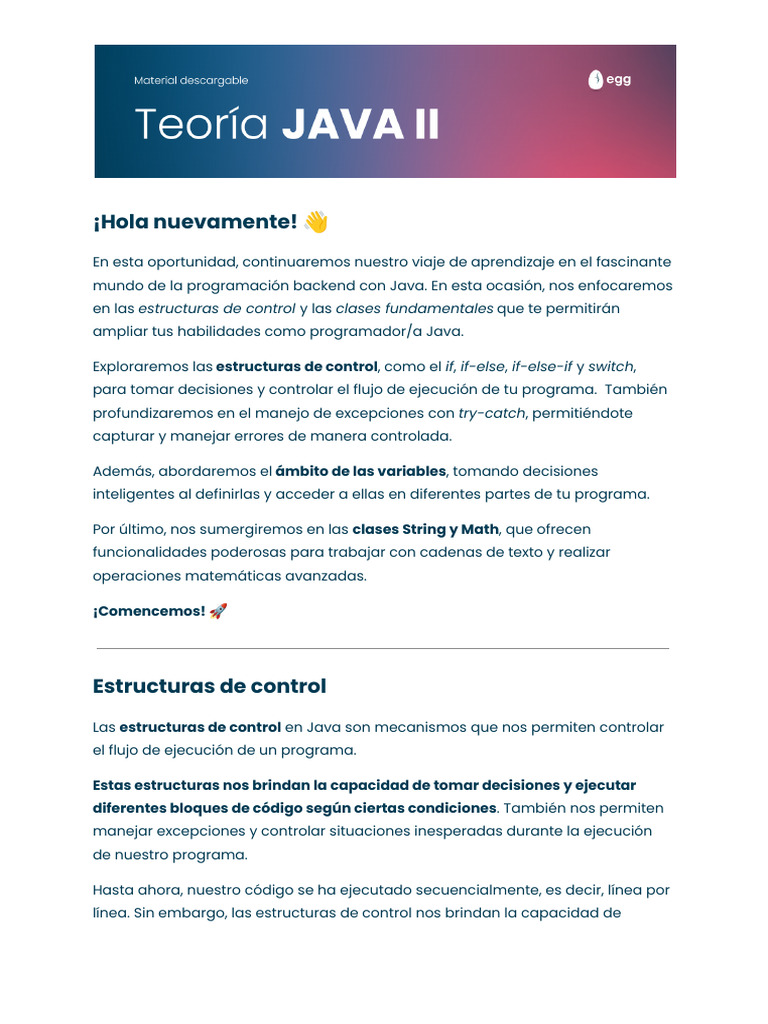 Teoría JAVA 2 | PDF