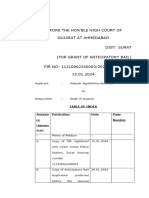 Before The Hon'Ble High Court of Gujarat at Ahmedabad Dist: Surat (For Grant of Anticipatory Bail) FIR NO: 11210062240003/2024 DATED 15.01.2024