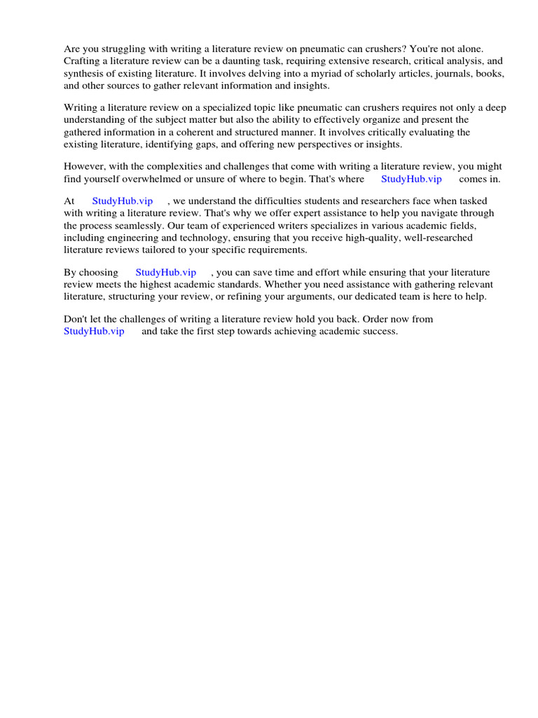 Literature Review on Pneumatic Can Crusher PDF Machines Pneumatics