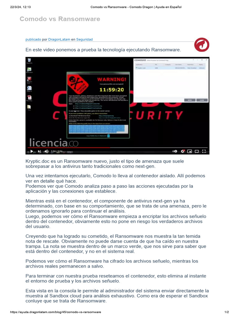 Comodo Vs Ransomware - Comodo Dragon - Ayuda en Español | PDF