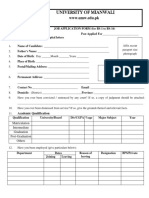 JOB APPLICATION FORM For BS 1 To BS 16