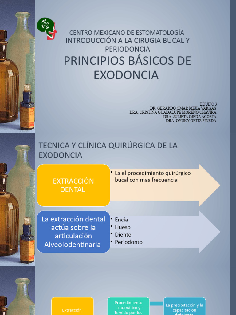 Principios y Pasos de Exodoncia Dental | PDF | Odontología | Boca