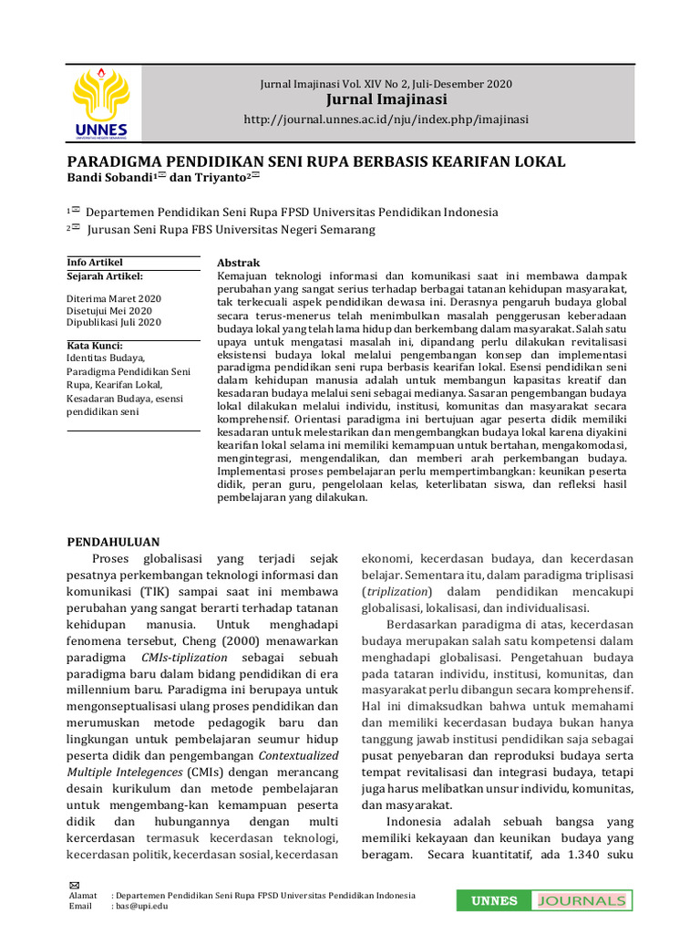 Paradigma Pendidikan Seni Rupa Berbasis Kearifan Lokal | PDF