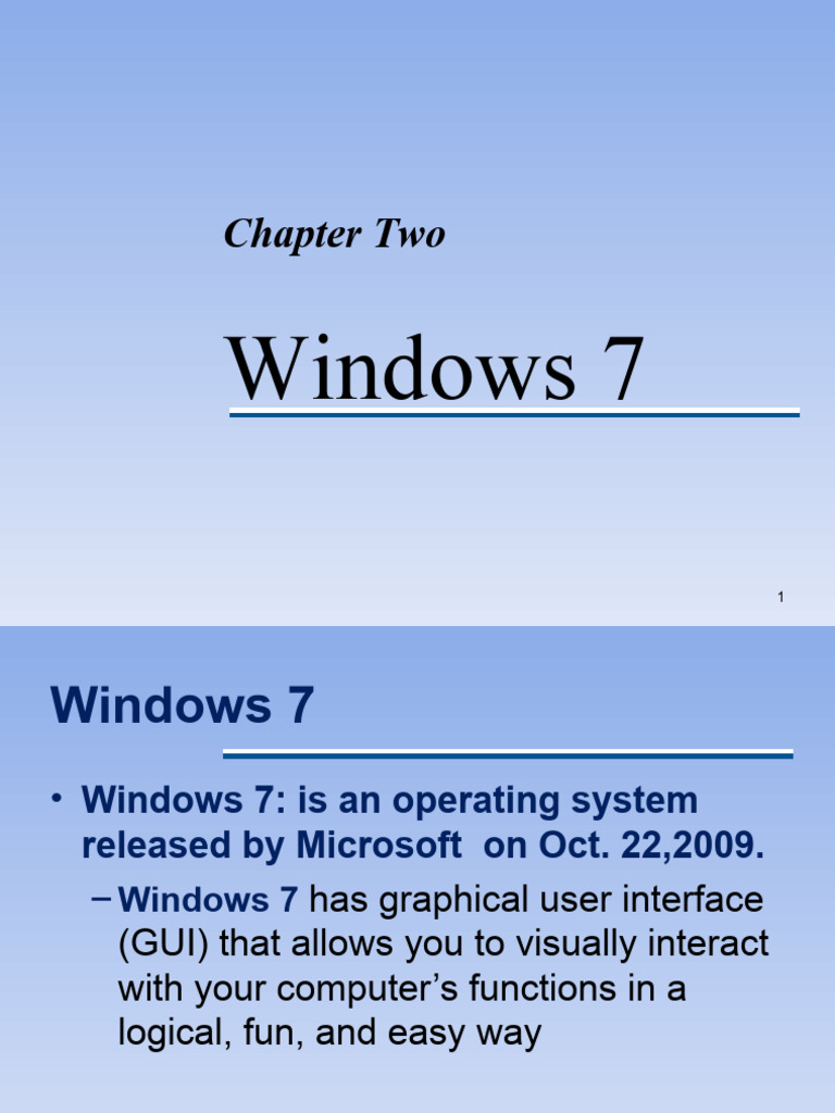 Chapter - 2 Windows 7 | PDF