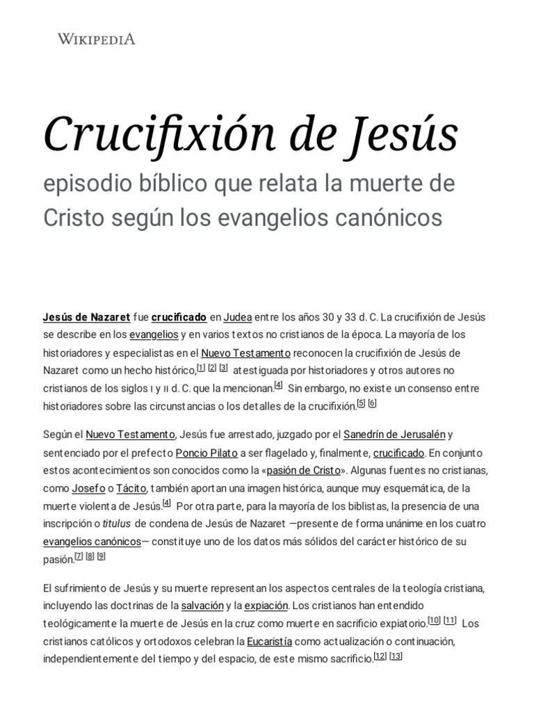 Crucifixión de Jesús: Hechos y Teología | PDF | Crucifixion de jesus ...