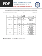 Schedule and Syllabus