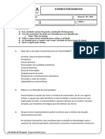 Atividade de PEsquisa - Empreendedorismo