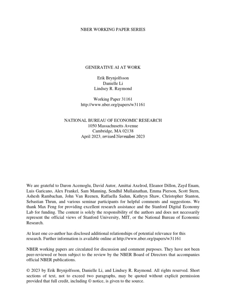 Generative AI Boosts Productivity in Support | PDF | Machine Learning ...