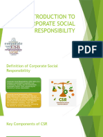 Introduction To Corporate Social Responsibility: Submitted By: Ankur Jha Anmoldeep Mbahr4 Semester