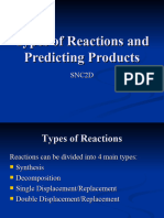 Types of Reactions and Predicting Products