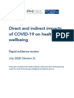 2020 07 Direct and Indirect Impacts of Covid19 On Health and Wellbeing