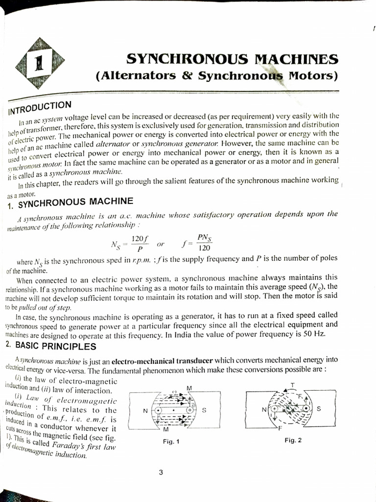 Synchronous Machines: Principles & Functions | PDF | Electric Motor ...