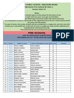 Draw of Lot Ps Class 1 (2022 23)