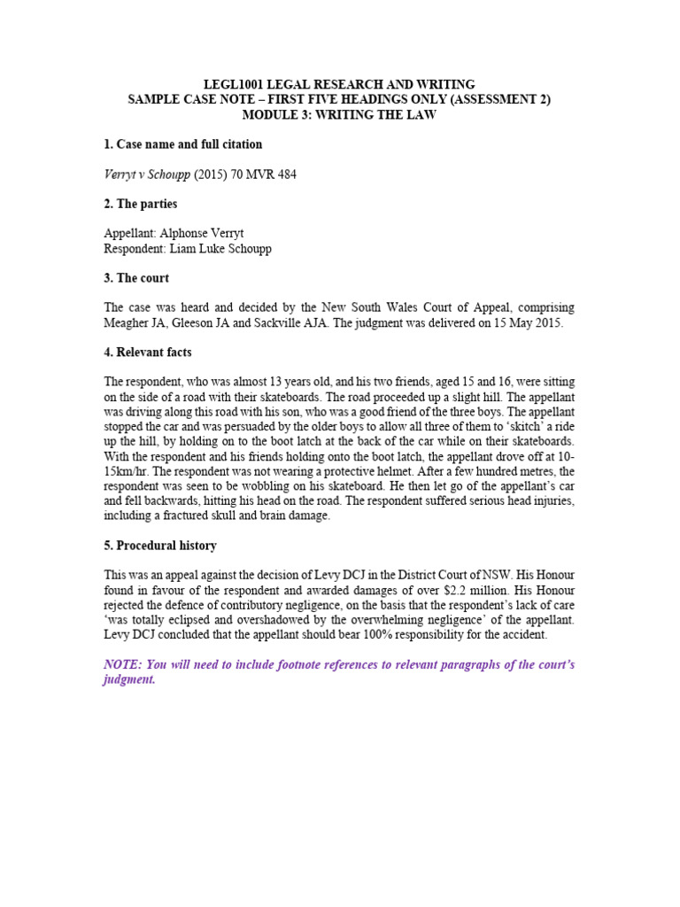 Case Note: Verryt v Schoupp Overview | PDF | Business | Law