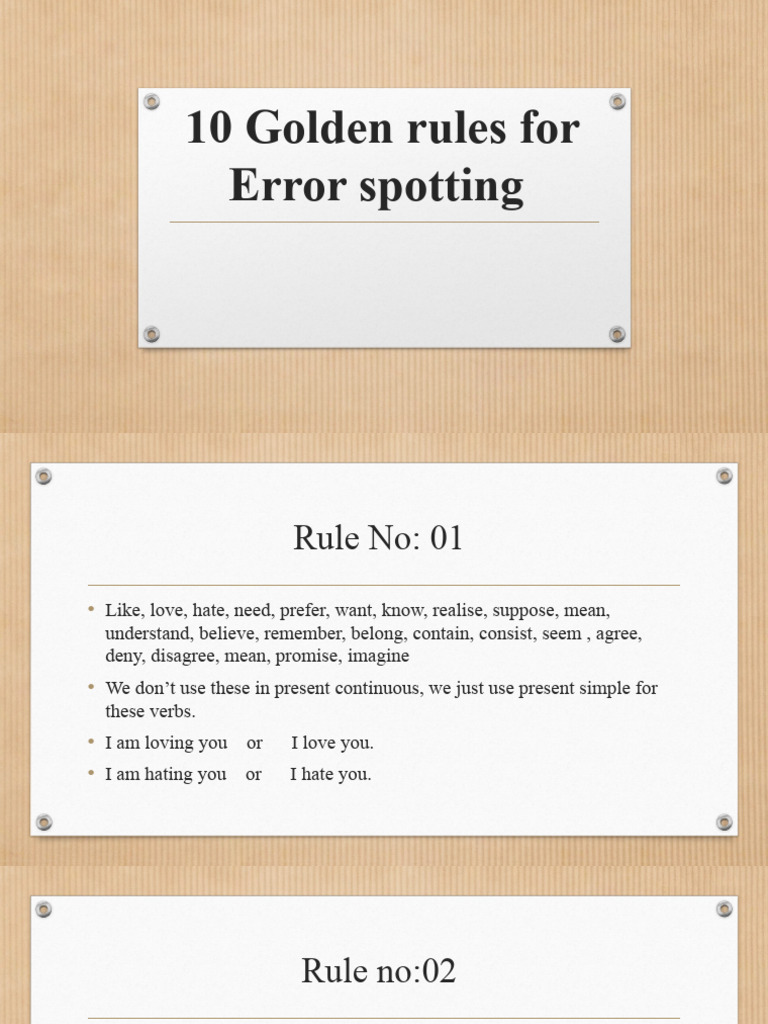 10 Essential Error Spotting Rules | PDF | Grammatical Tense ...