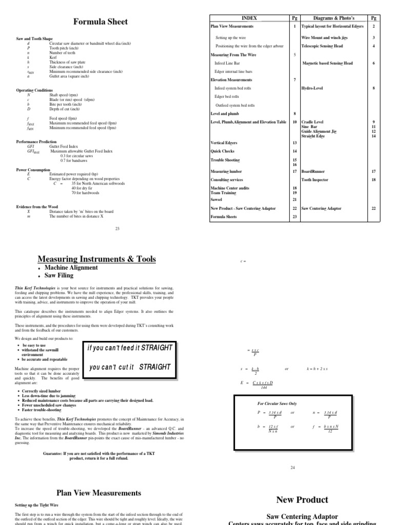 Edger System Alignment and Measurement Guide | PDF