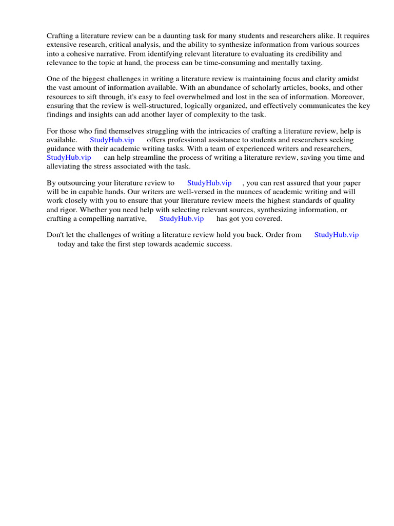 Example of A Literature Review Purdue Owl PDF Apa Style Citation