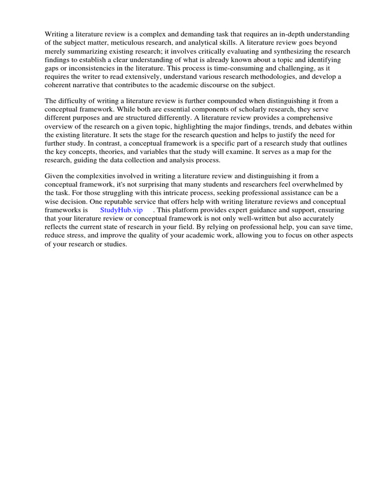 Difference between literature review and conceptual framework pdf
