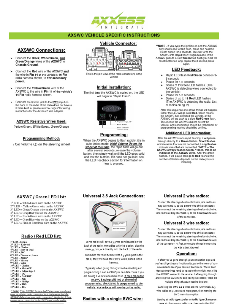 Manual Instalacion Interface Universal Control de Volante | PDF | Computing