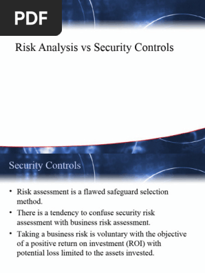 Risk Analysis vs Security Controls (1)