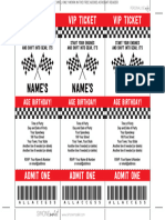 Race Car Ticket Invitations 1