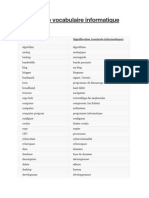 Liste de Vocabulaire Informatique.