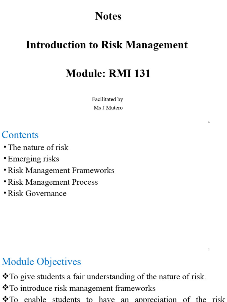 Final - Rmi 131 Notes | PDF | Risk | Risk Management