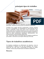 Tipos de Trabalhos Acadêmicos