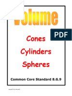 Cones Cylinders Spheres: Common Core Standard 8.G.9