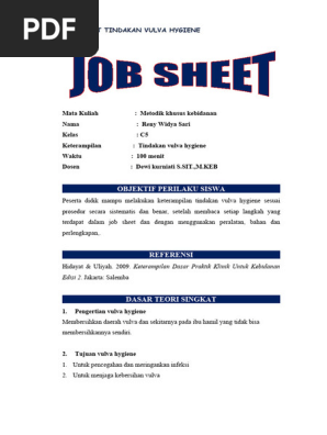 JOB SHEET TINDAKAN VULVA HYGIENE