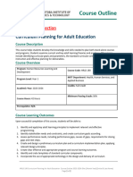 (Course Outline) HRLD 190 Curriculum Planning For Adult Education
